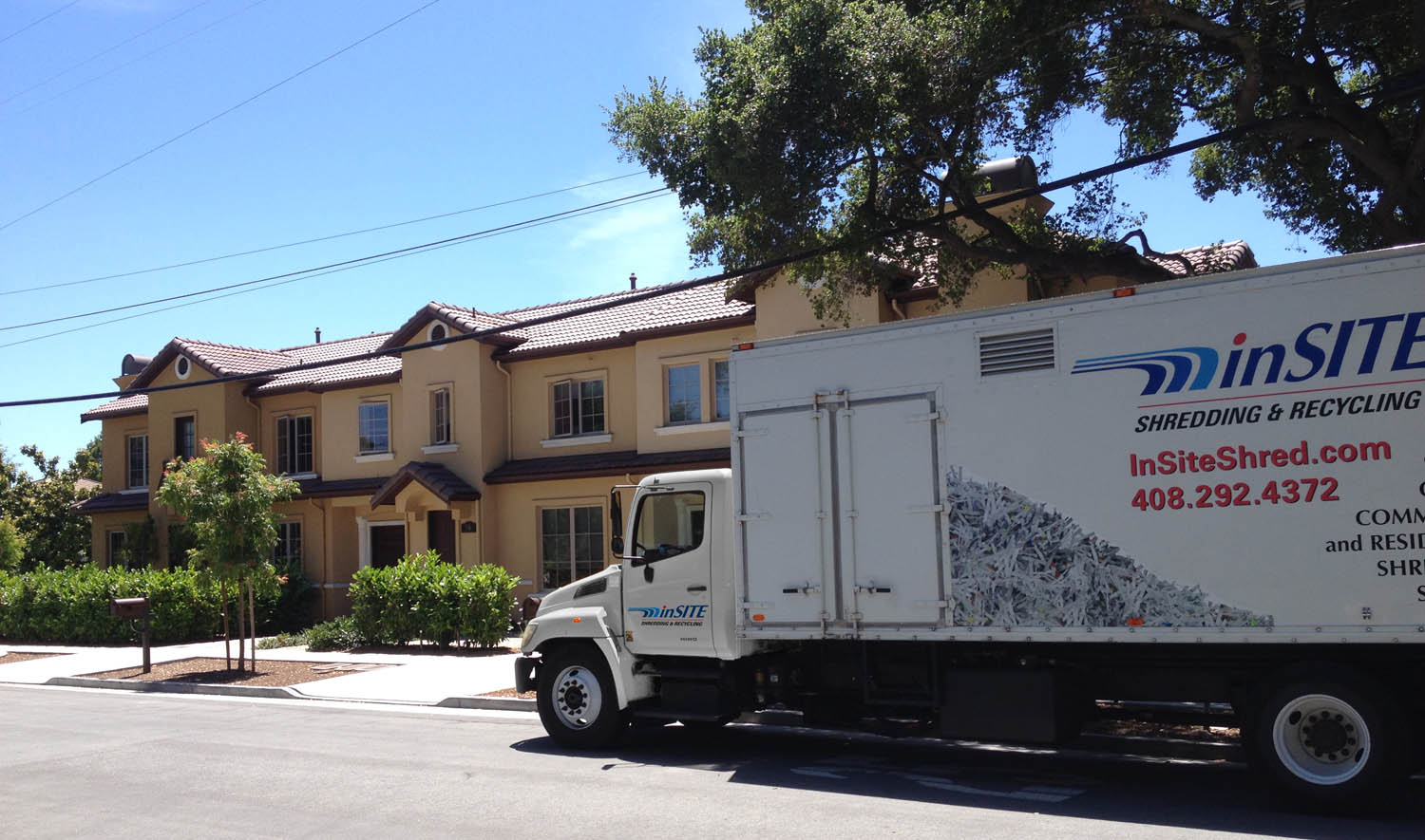 on site shredding for residents - mobile truck in operation