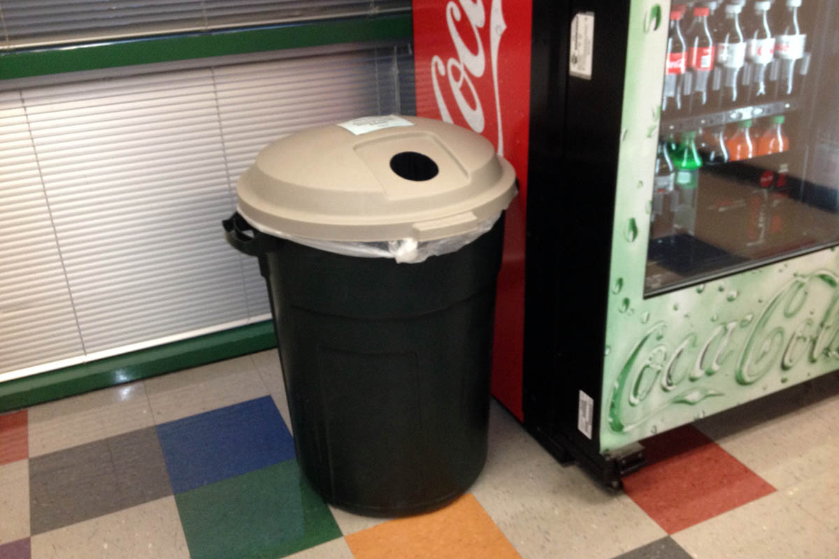 on site shredding service - bin for cans, bottles, glass, plastic recycling