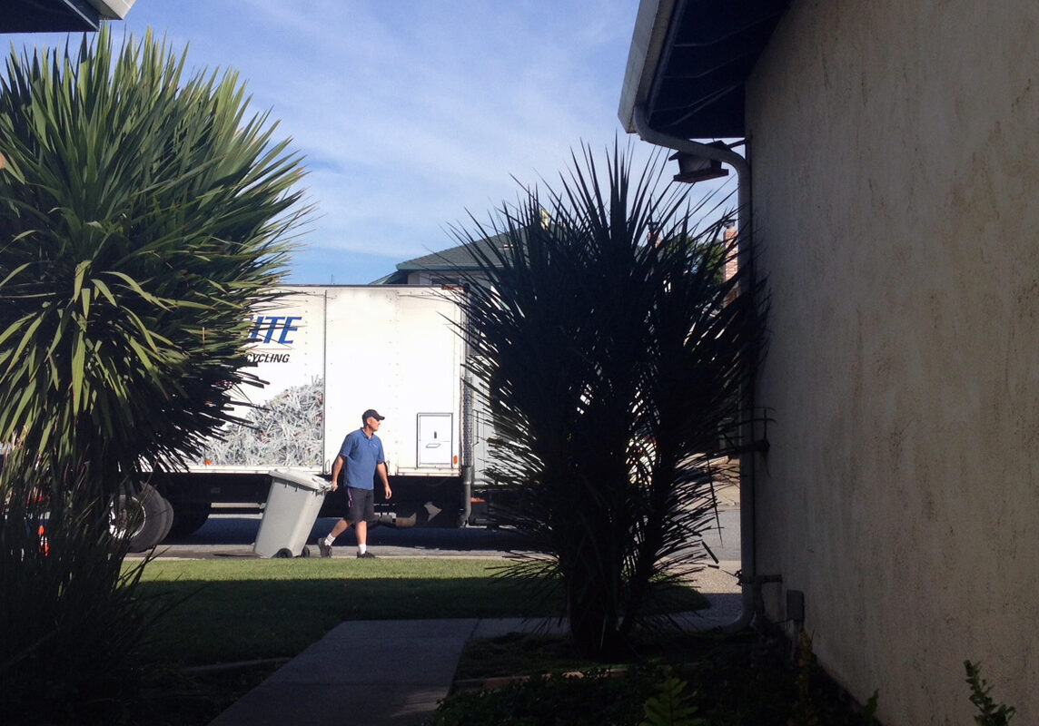 Service representative arrives to shred your documents on site