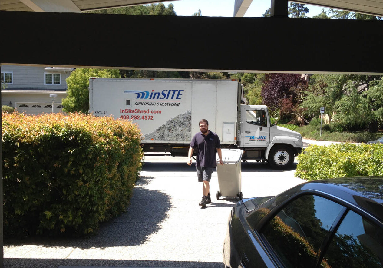 on site shredding for residents - mobile truck in operation - representative comes up to your house on site shredding for residents - mobile truck in operation - representative comes up to your house